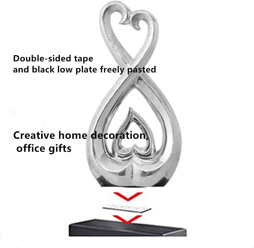 Ceramic Statue - Silver Statue - Pottery Decoration Sculpture - Creative Modern Home Office Decoration Collection Souvenir (Silver 3434)